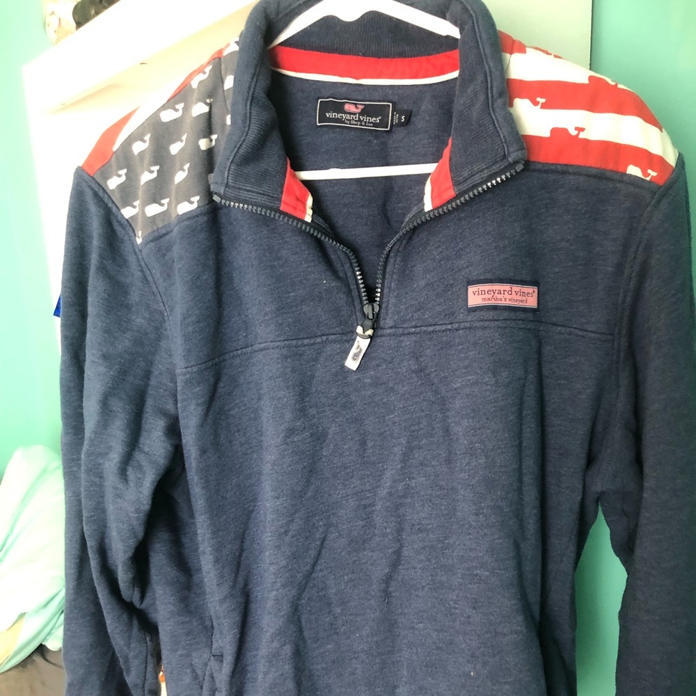 Men’s American Flag Vinyard Vines Pullover